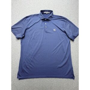 Holderness & Bourne Polo Shirt Mens XL Blue Stripe Tailored Fit Golf Stretch